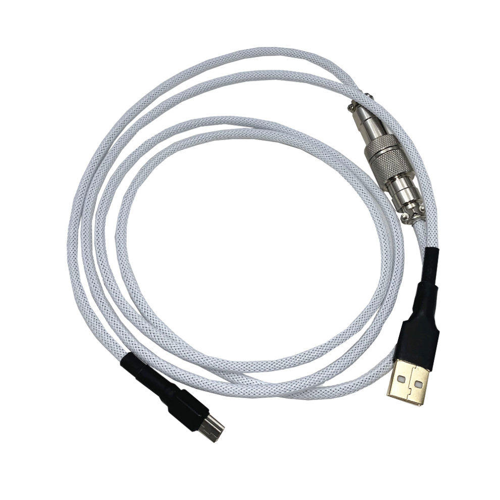 (White) Aviation Plug Mechanical Keyboard Data Cable Connector Gh60 96 Mini Usb Interface White 6112212782910