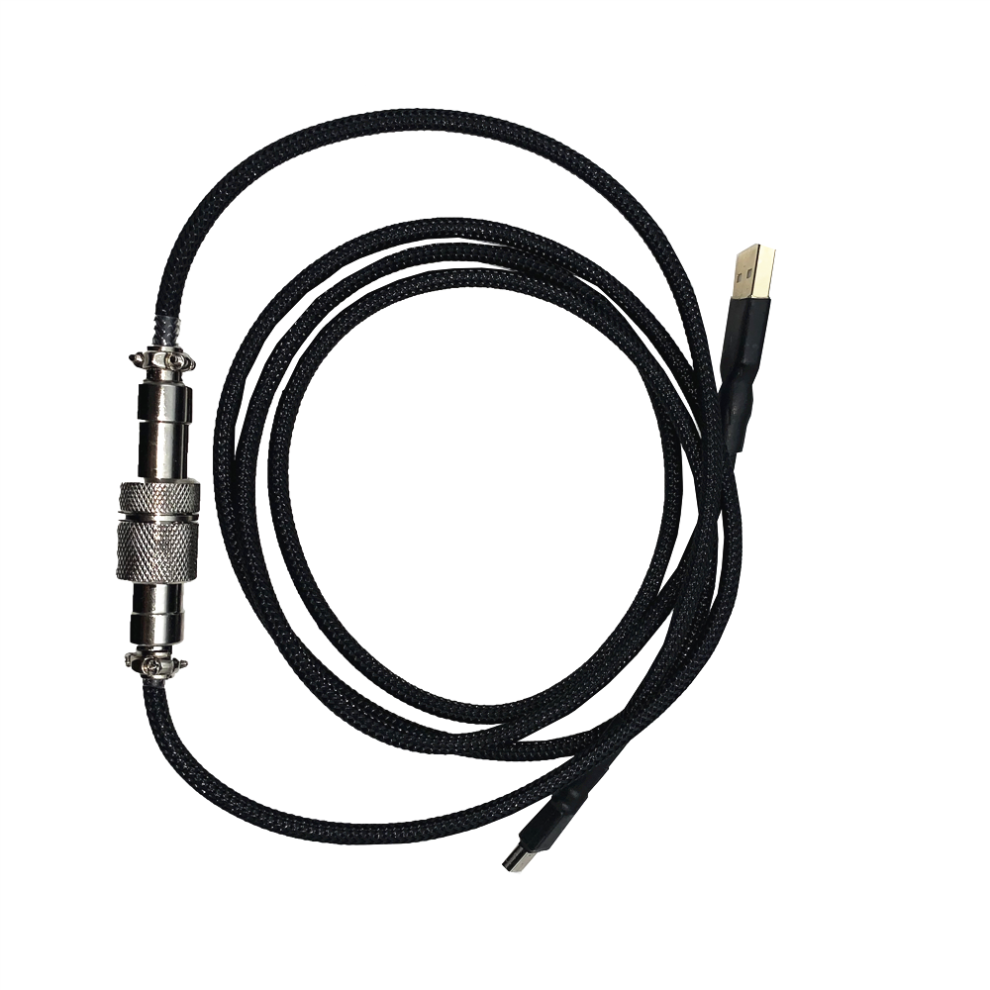 (Black) Aviation Plug Mechanical Keyboard Data Cable Connector Gh60 96 Mini Usb Interface Black 6112212782903