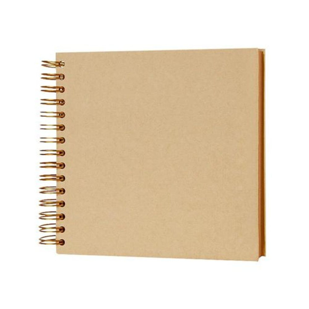 (brown) Photo Album Scrapbook Kraft Paper Scrapbook Album Flexible Coil Design Diy Memory Book For Family Wedding