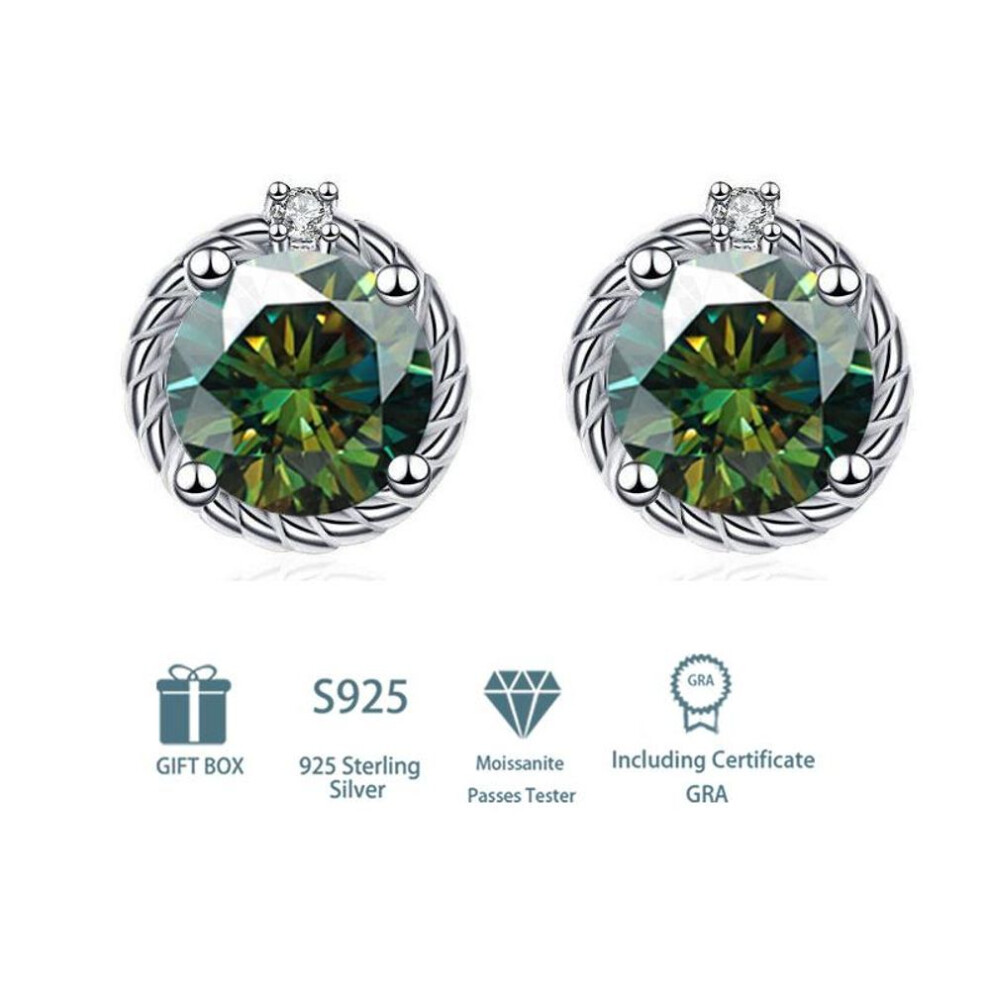 (dark green, 0.5CT and 0.5CT) Tancise 925 Sterling Silver Moissanite   Earrings Drop Earrings For Women Wedding Party Gifts