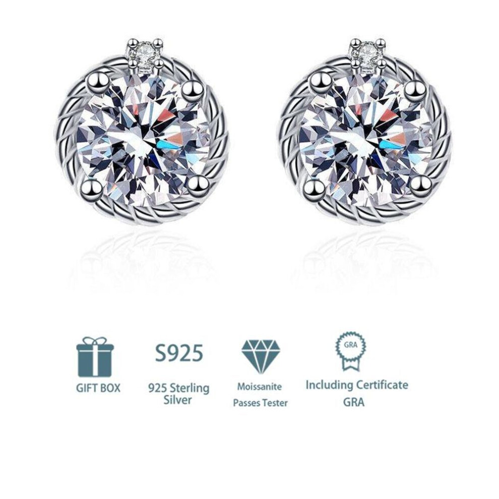 (white, 0.5CT and 0.5CT) Tancise 925 Sterling Silver Moissanite   Earrings Drop Earrings For Women Wedding Party Gifts