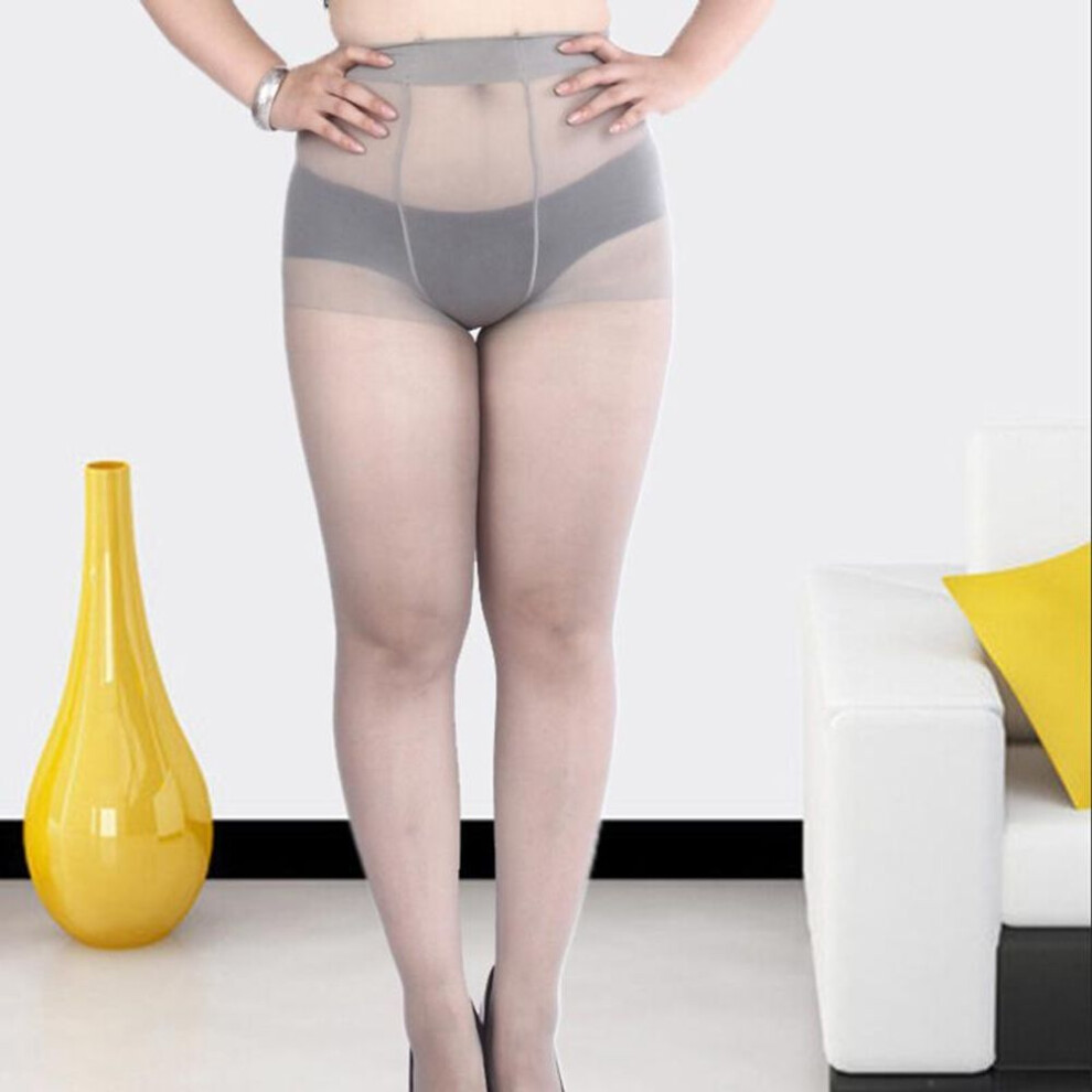 (gray) Sexy Women Super Thin Plus Fat Plus Size 200 Kg Anti-Hook Pantyhose Fat Stockings