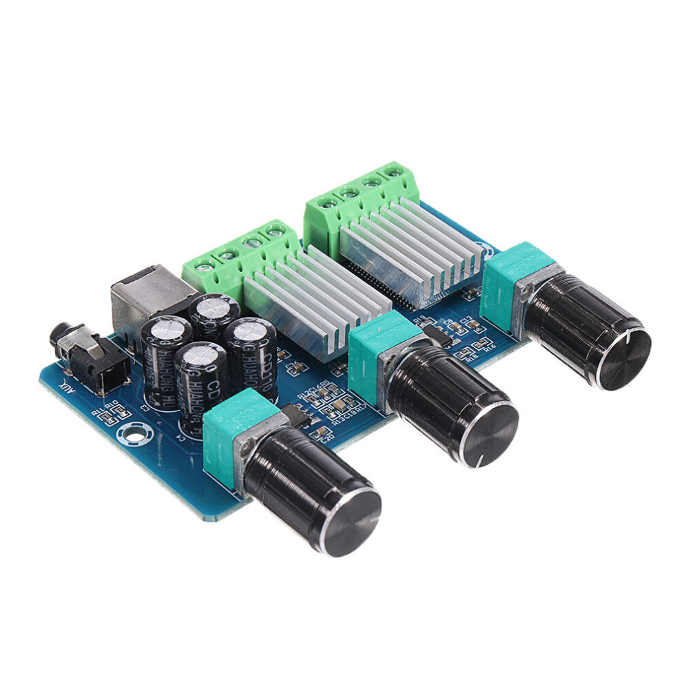 20W+10W+10W 2.1 Channel Stereo Audio Digital Power Amplifier Board Bass Subwoofer AMP Aplificador Audio DC 12V