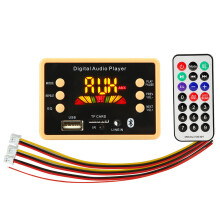 (12V) Bluetooth 5.0 Car MP3 Audio Decoder Board Lossless Format Folder Playback FM USB TF Card with Colorful Screen Remote Controller