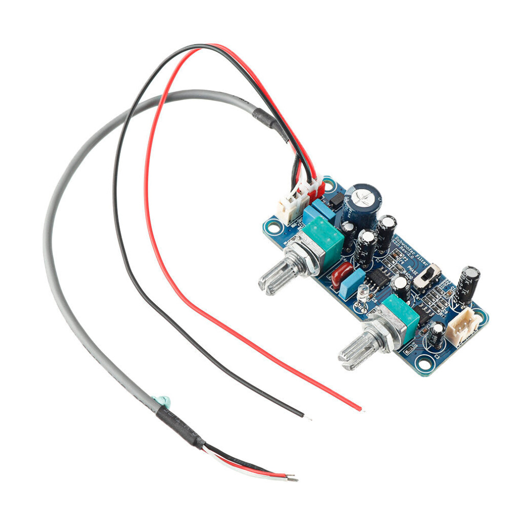 Low Pass Filter Bass Subwoofer Preamp Amplifier Board Single Power DC 9-32V Preamplifier with Bass Volume Adjustment