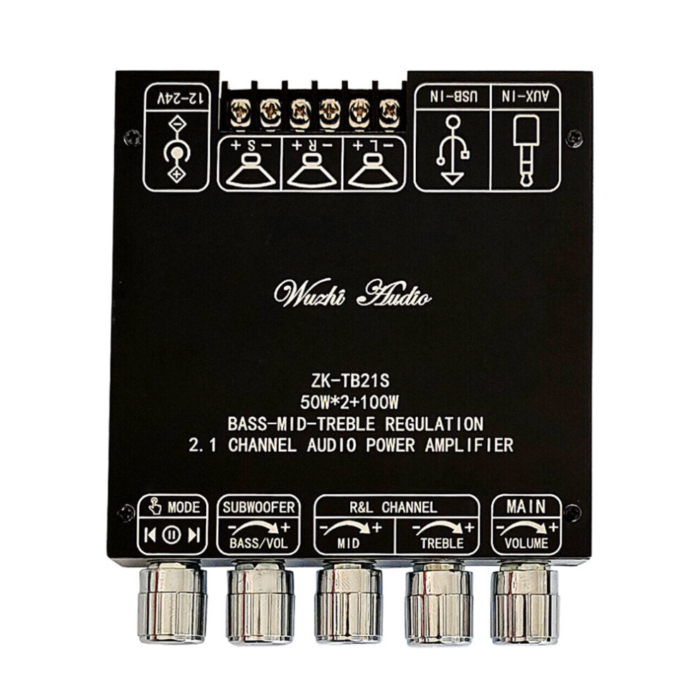 2.1 Channel Bluetooth Audio Amplifier Board Module Subwoofer Mid-pitched High-pitched TPA3116 Bass AMP 50WX2+100W