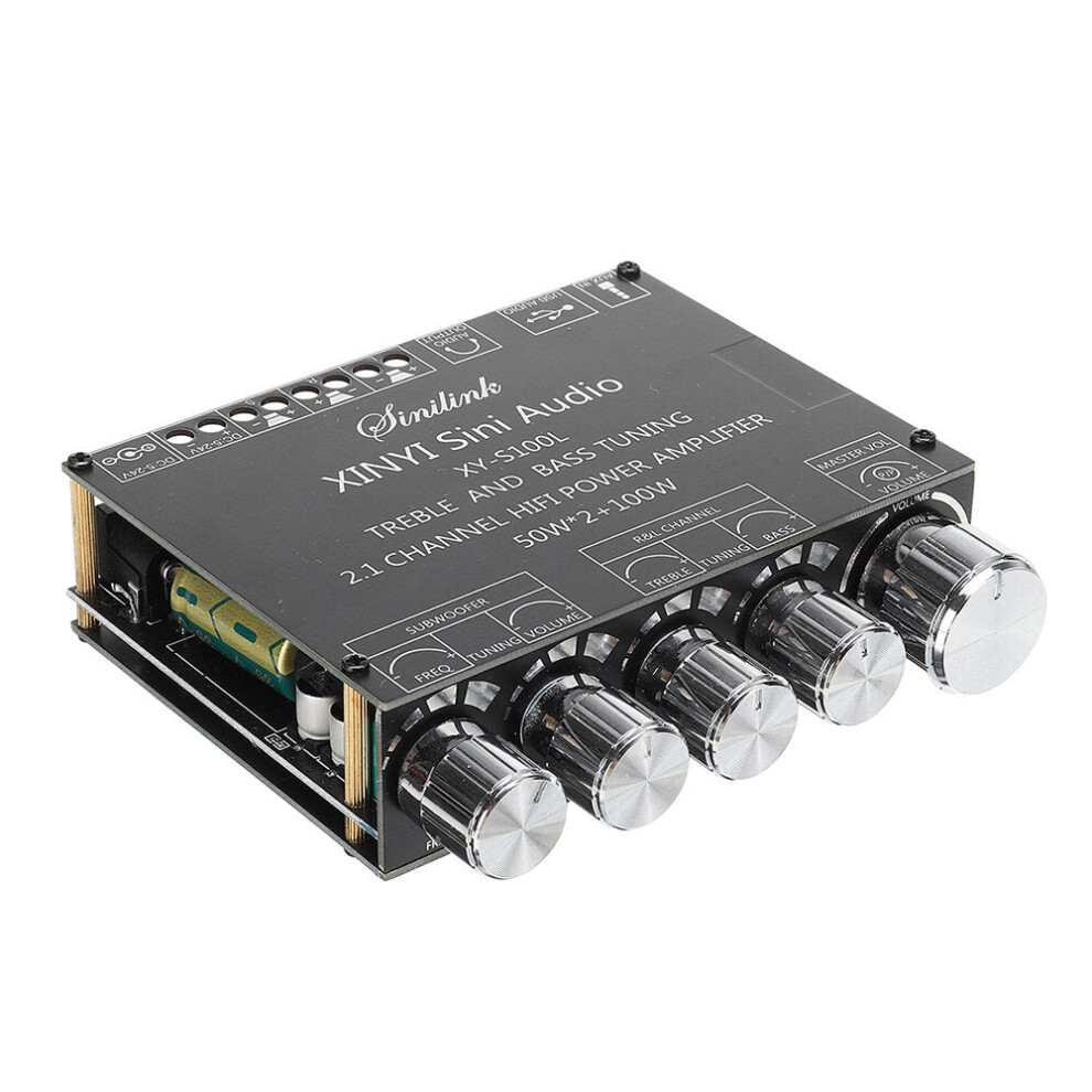 Bluetooth 5.0 Subwoofer Amplifier Board 50WX2+100W 2.1 Channel Power Audio Stereo Amplifier Board Bass AMP
