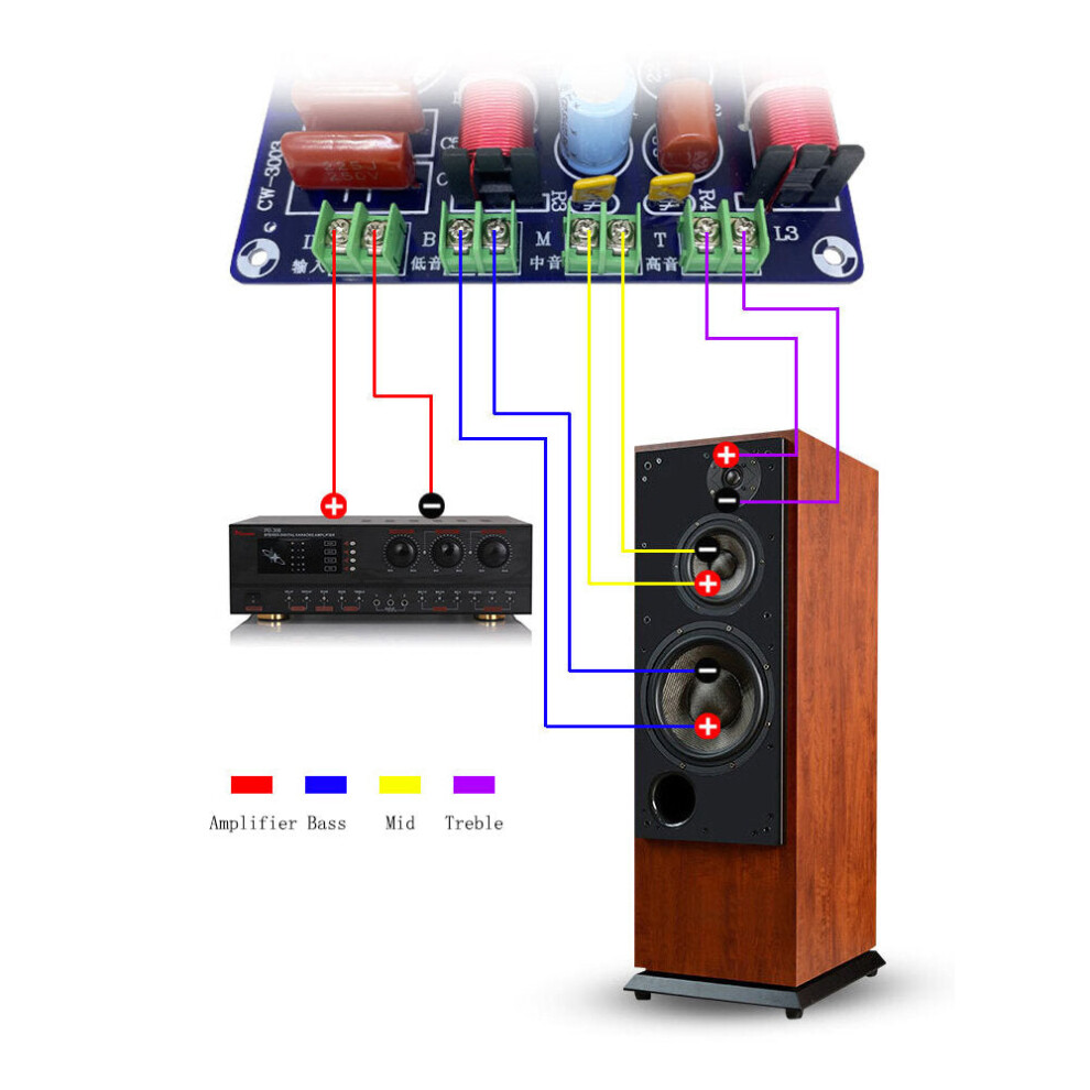 250W High-Fidelity Divider Three-Way Home Theater Treble Midrange Bass Speaker Modified Audio Upgrade Divider 8727971229934