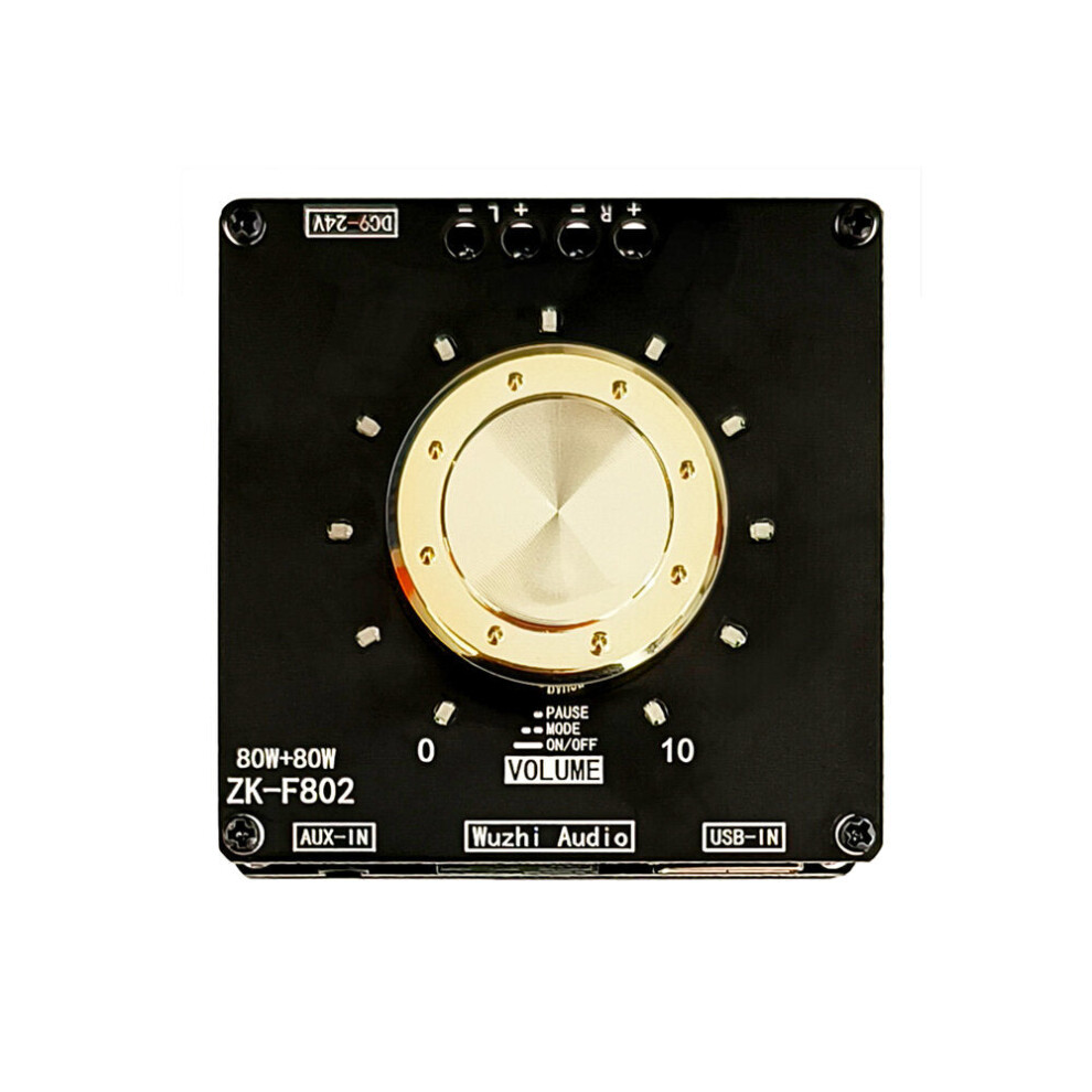 Bluetooth 5.1 Volume Indicator Audio Power Amplifier Module Two-channel Stereo 80W+80W Amplifier Board