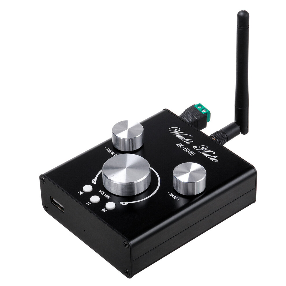 50W*2 High and Bass Adjustment Preamp Audio Power Amplifier Module Subwoofer Bluetooth 5.0 Dual-channel Stereo with Aluminum Shell