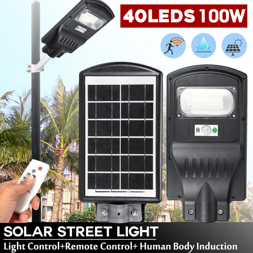 30W LED Solar Light PIR Induction Outdoor Street Wall Lamp + Remote Control