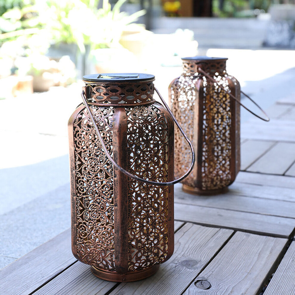 (Hexagon) LED Solar Lantern Hanging Light Outdoor Garden Courtyard Retro Hollow Out Projection Lamp-image-OPC-PFZRFFD-NEW