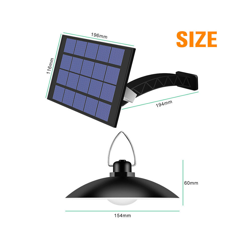 (White Light, Single Head) 1/2/3/4 Head Solar Pendant Lights Lamp In/Outdoor IP65 Waterproof Warm/White Light