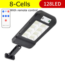 (8-Cells 128LED) 120/128/150/160 LED/COB Solar Street Light PIR Motion Sensor Security Wall Lamp IP67 With Pole
