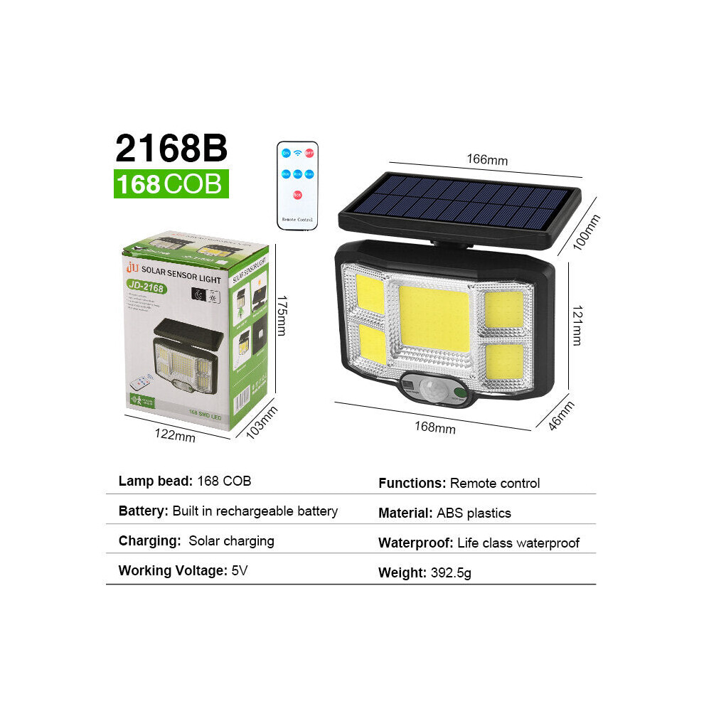 (168COB All-in-one) Solar Lights Outdoor LED/COB Wireless Motion Sensor Light Integrate/Separate Design Wide Angle with 3 Lighting Modes IP65 Waterpro-image-OPC-PFZRG7C-NEW