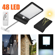 (WIth Mounting Pole) 48 LED Solar Light Waterproof Human Body Induction PIR Motion Sensor Outdoor Garden Wall Fence Lamp With/Without Mounting Pole