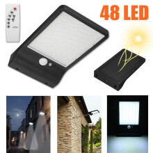 (Without Mounting Pole) 48 LED Solar Light Waterproof Human Body Induction PIR Motion Sensor Outdoor Garden Wall Fence Lamp With/Without Mounting Pole