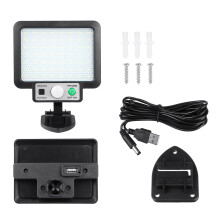 (Without remote control, JX-F56) 56/72 COB Split LED Solar Power Street Light PIR Motion Sensor Security Wall Lamp Waterproof Outdoor Garden with Remote Control