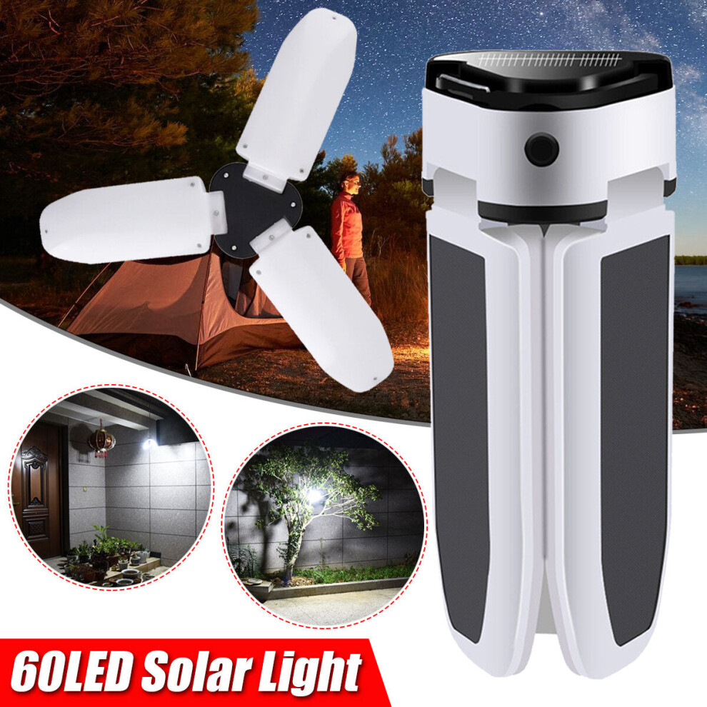 Photos - Flashlight GreenZech 60LED Solar Power Fan Light Bulb Waterproof Portable Foldable Outdoor Camping Lamp