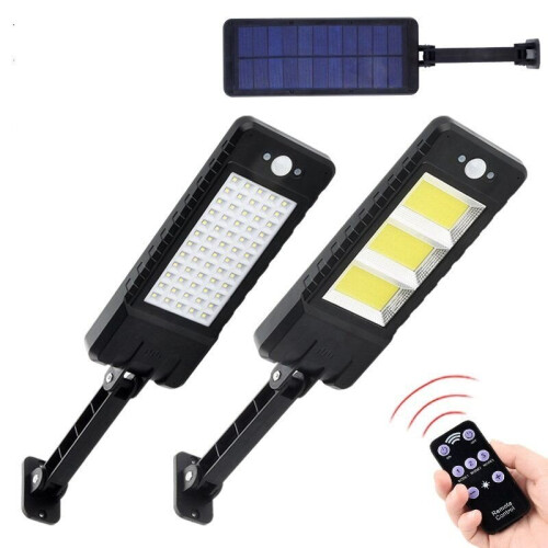 (60 LED - With Remote Control) 60LED/120COB Solar Lamp Motion Sensor IP65 Wall Light  Outdoor Remote Control 2