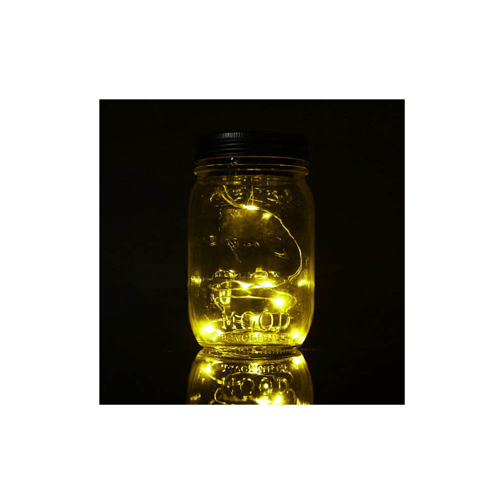(Yellow) Christmas light Solar Power Hanging Glass Jar Lamp 8 LED Beads Garden Courtyard Landscape Decor Light-image-OPC-PFZRGP2-NEW