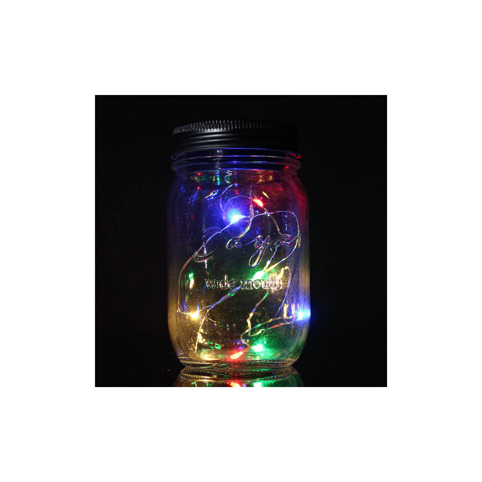 (RGB) Christmas light Solar Power Hanging Glass Jar Lamp 8 LED Beads Garden Courtyard Landscape Decor Light-image-OPC-PFZRGP6-NEW