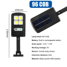 (96COB) 96/120 COB Solar Wall Light PIR Motion Sensor Waterproof Walkway Garden Lamp