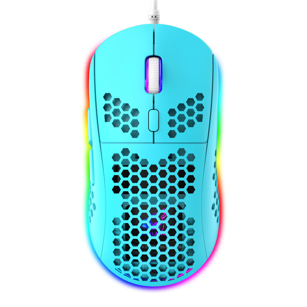 (Blue) Wired Game Mouse Breathing Rgb Colorful Honeycomb Hollow 12000Dpi Gaming Mouse Usb Wired Gamer Mice For Desktop Computer Laptop Pc Blue 6112212784624