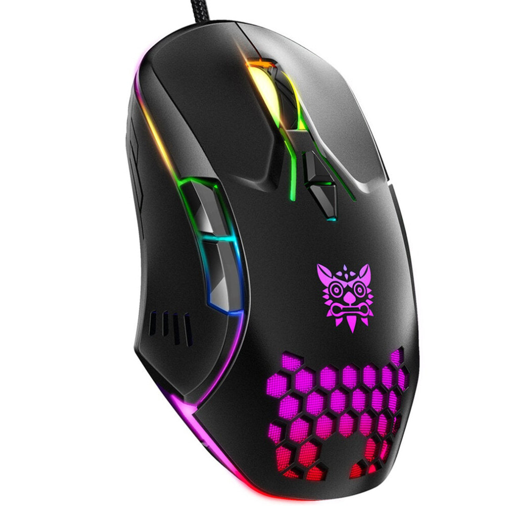 Wired Gaming Mouse 6400DPI RGB Backlight Computer Mouse Hollow Honeycomb Mice For Computer Laptop PC Gamer