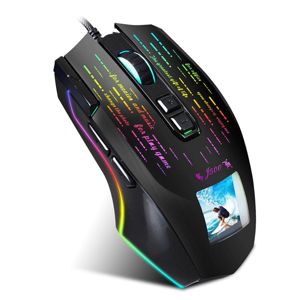 Wired Gaming Mouse USB RGB Game Mouse With Display Screen 6 Adjustable DPI For Desktop Computer Laptop PC