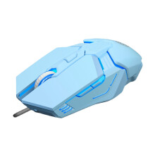 (Blue) Wired Mechanical Mouse USB Wired RGB 3200DPI Adjusable 6 buttons Gaming Mouse Mice for Notebook Computer Laptop