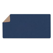 (Blue, M) Large Mouse Pad PU Leather Cork Anti-slip Gaming Keyboard Pad Desktop Table Protective Mat for Home Office