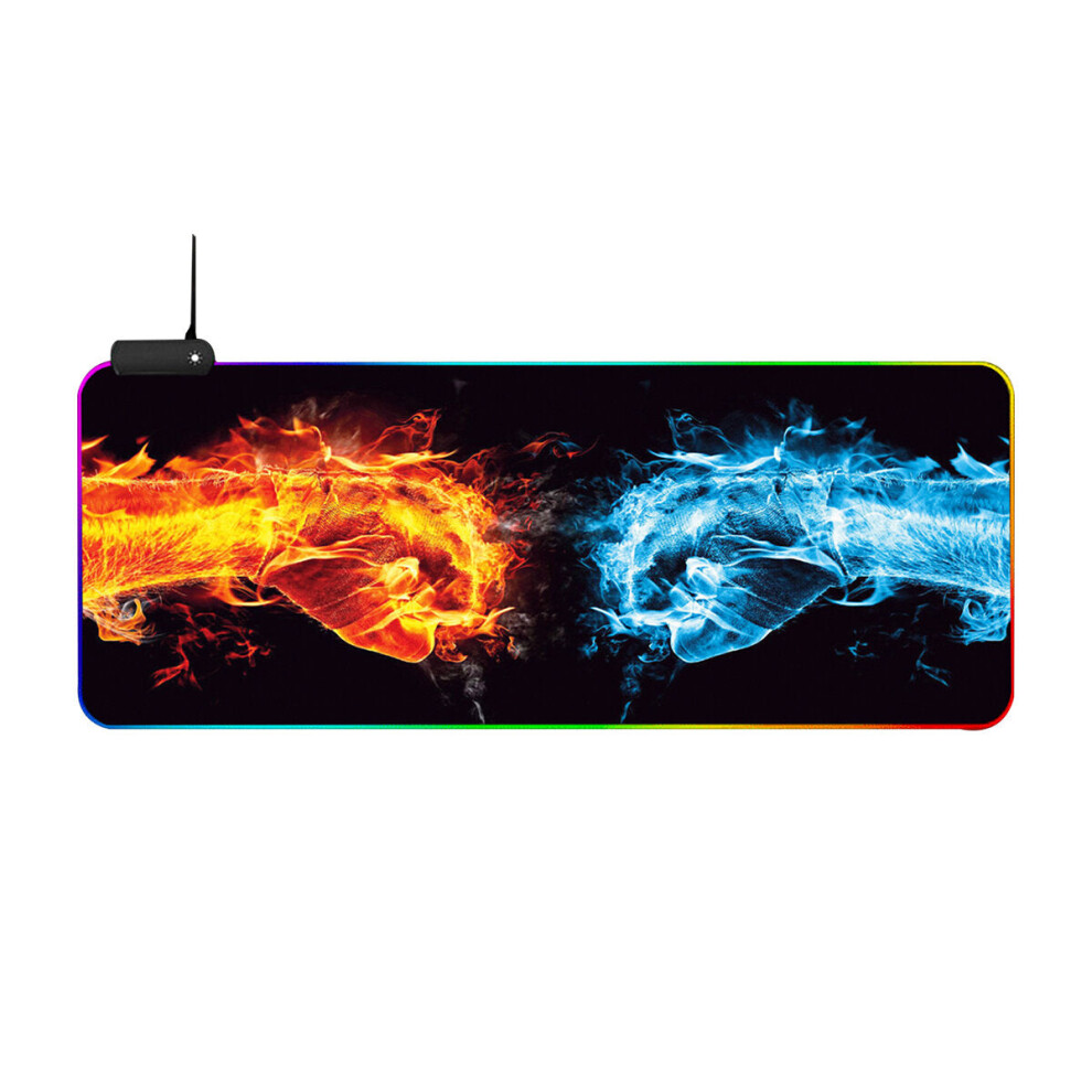 (400X900x4mm) Rgb Glowing Mouse Pad Boxing Soft Rubber Anti-Slip 14 Lighting Mode Large Gaming Keyboard Pad Desktop Protective Mat For Home Office Wor 6112212787045