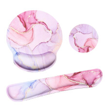 (Pink) Mouse Pad with Wrist Support Keyboard Wrist Rest Durable Comfortable 3 Set with Non-Slip Base for Laptop Office Gaming Working Online Study