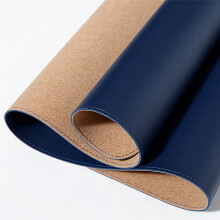 (Navy Blue) 90*43cm Cork Double-sided Use Mouse Pad Rollable PU Leather Anti-scratch Desk Mat Gaming Keyboard Pad for Home Office