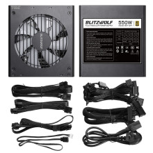 (550W, EU Plug) 550/750W ATX Fully Modular Power Supply 80Plus Gold Certified With ARGB Fan 7 Prevention Technology Full Voltage Support Fan Auto ON/OFF