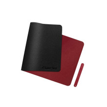 (Black + Red, S) PU Leather Mouse Pad Waterproof Desktop Protective Mat Double Side Keyboard & Mouse Pad for Office Home