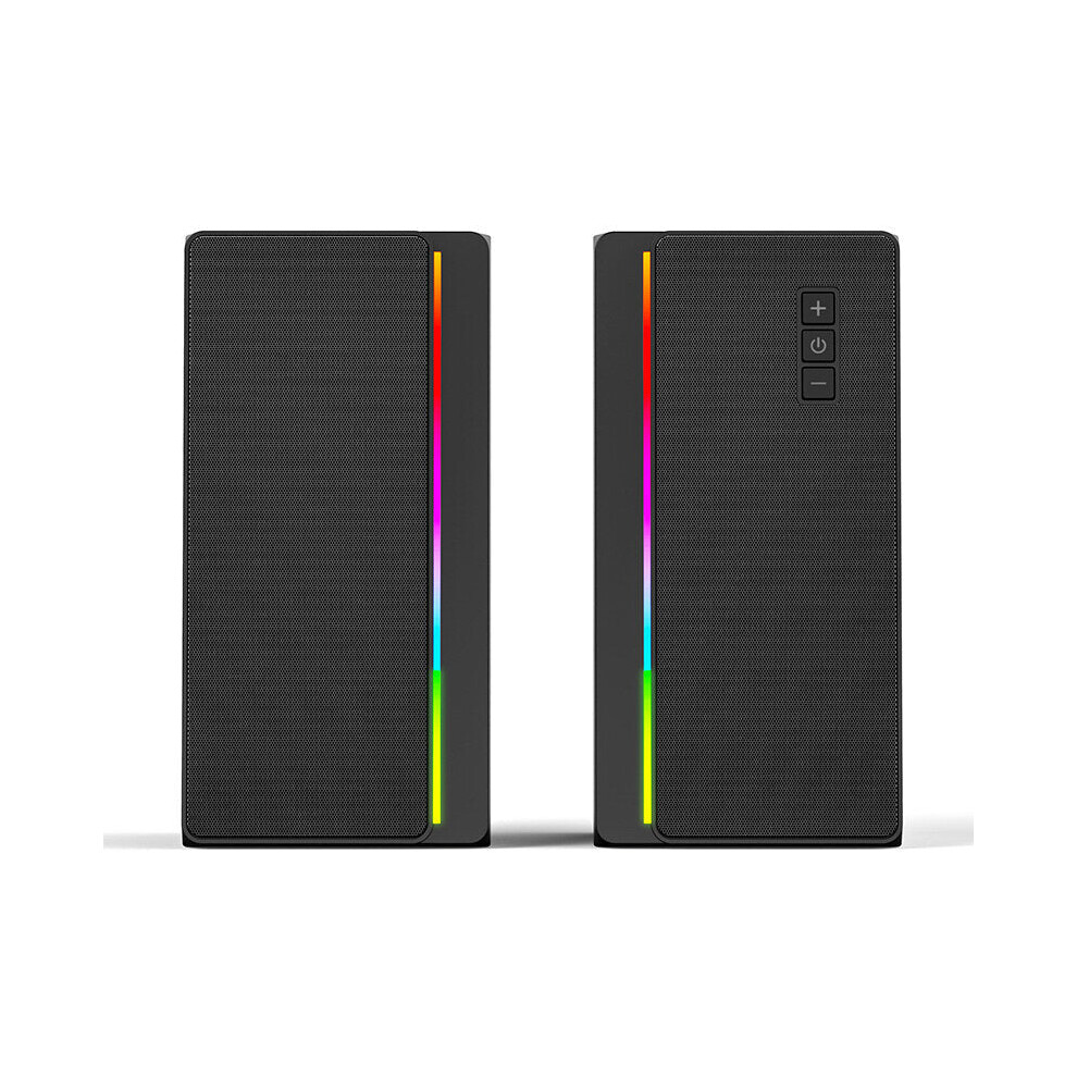 () Bluetooth Desktop Speaker Usb Charging Bluetooth Surround Stereo Bass Subwoofer Aux/Tf Card Playing With Rgb Symphony Black/Light 6212557257675