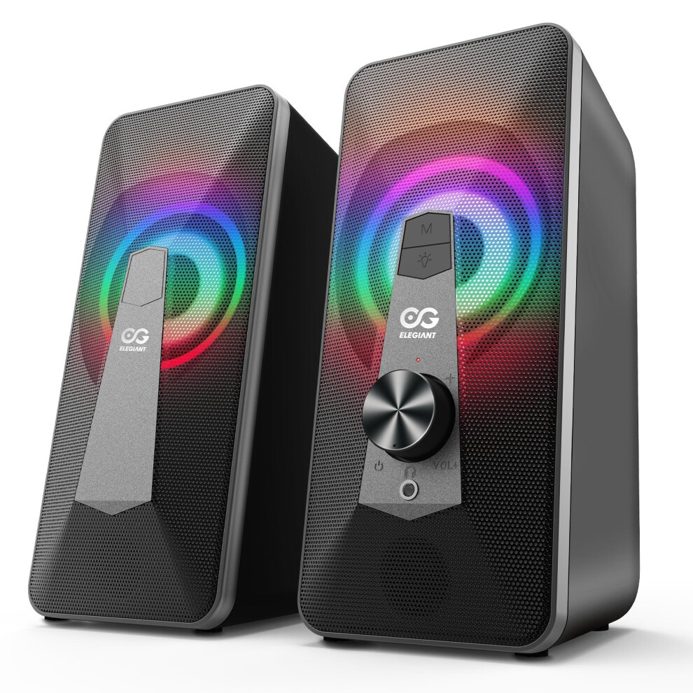 Computer Speaker Dual Mode USB Wired Bluetooth5.0 10W Super Stereo Sound RGB Light Aux Dual Speakers-image-OPC-PFZRHZN-NEW