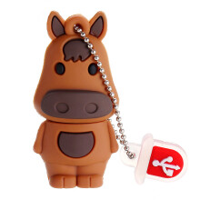 (Horse) 64GB USB2.0 Flash Drive Lovely Cartoon Comic Animals Model Pen Drive Memory Stick Gift