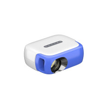 (Blue, EU Plug) Mini LED Projector LCD 1080P Supported 40 ANSI Lumens Portable Children Home Theater