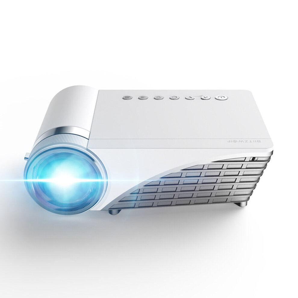 (White, AU Plug) WIFI Projector 5500Lumens LCD LED Cast Screen Bluetooth5.0 Earphone Sound Wireless Phone Same Screen Full HD 1080P
