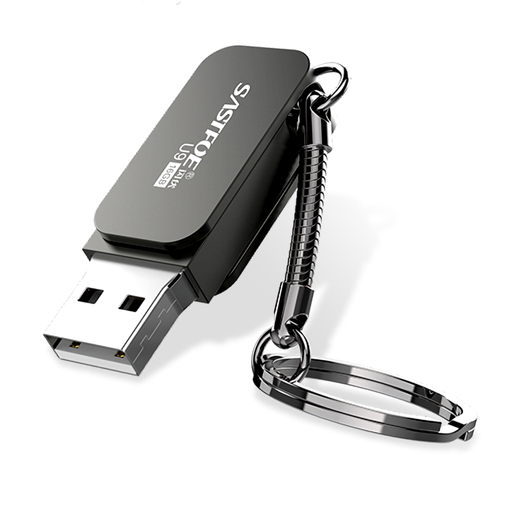 (16GB, Black) USB3.0 Flash Drive Pendrive Zinc Alloy Portable USB Disk With Key Chain Thumb Drive U Disk