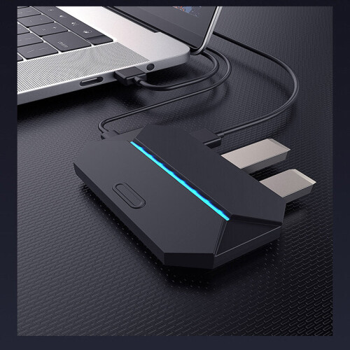 Bluetooth Gaming Keyboard Mouse RGB Controller Muilt-function USB Hub for PC Laptop Phone Gamepad USB Adapter 2