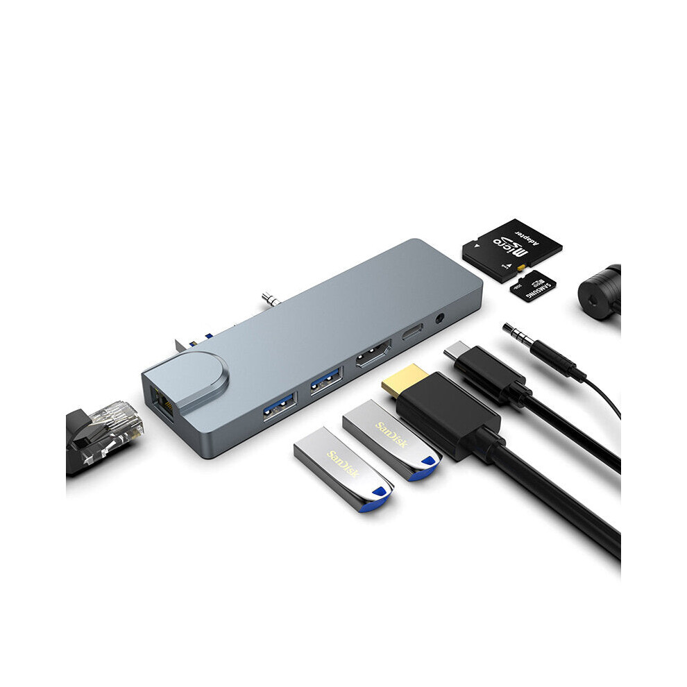 8 In 1 Usb Hub 4K Hd Display 60W Usb-C Pd3.0 Power Delivery Docking Station Adapter Grey 6112212802137