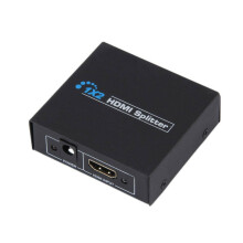 (EU Plug) Video HD Splitter Adapter 1 In 2 Out Dual Display Full HD 1080P Splitter Adapter Amplifier Hub EU Plug US plug