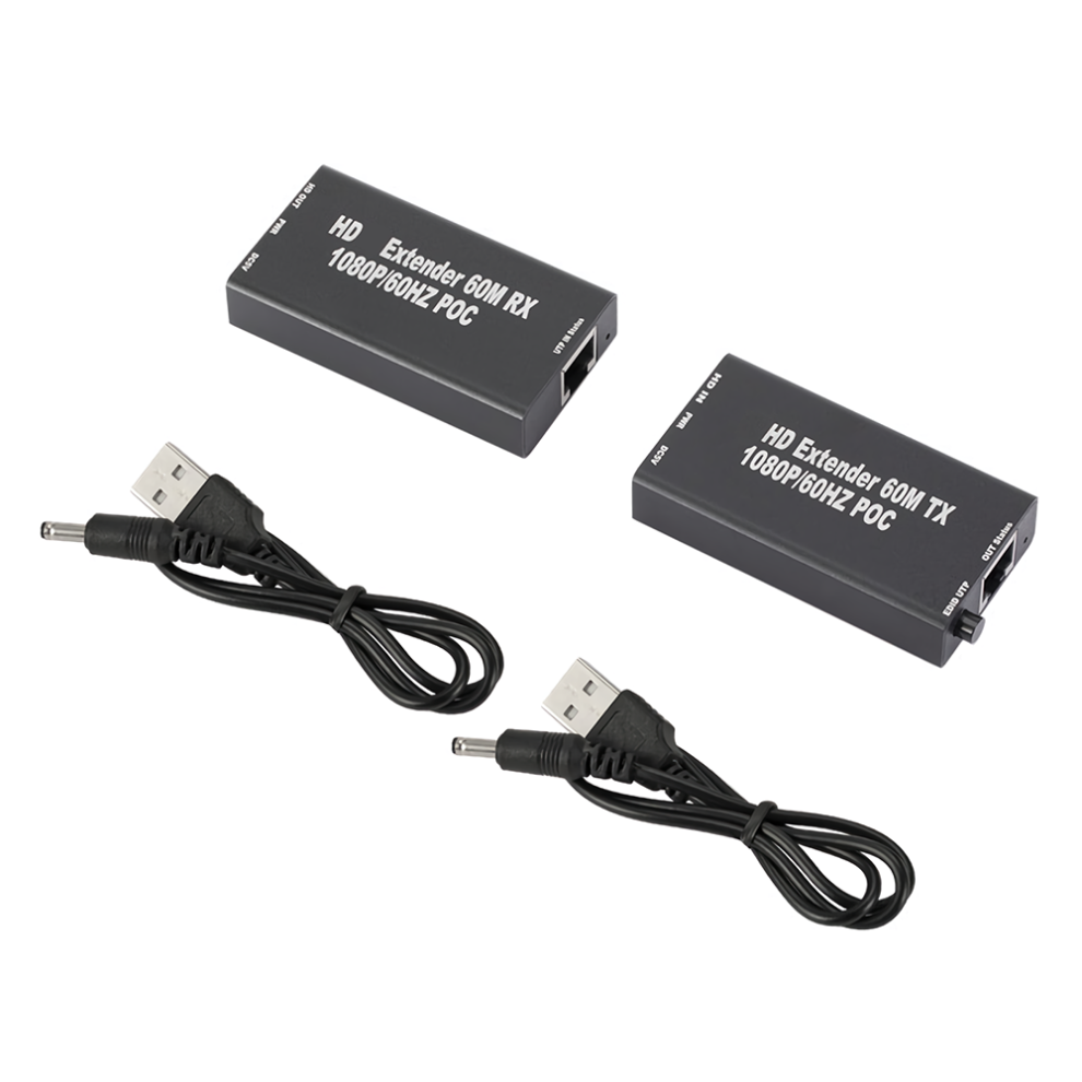 (Without Plug) HDMI-compatible to RJ45 Network Extender 1080P HDMI-compatible Ethernet Adapter Network Repeaters (Tx + Rx)