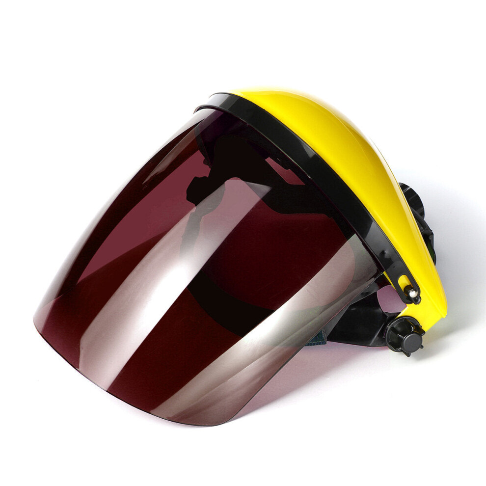 (Brown) Welding Mask Clear Face Shield Screen Mask Visors Eye Face Protection Scratch Resistant Lens