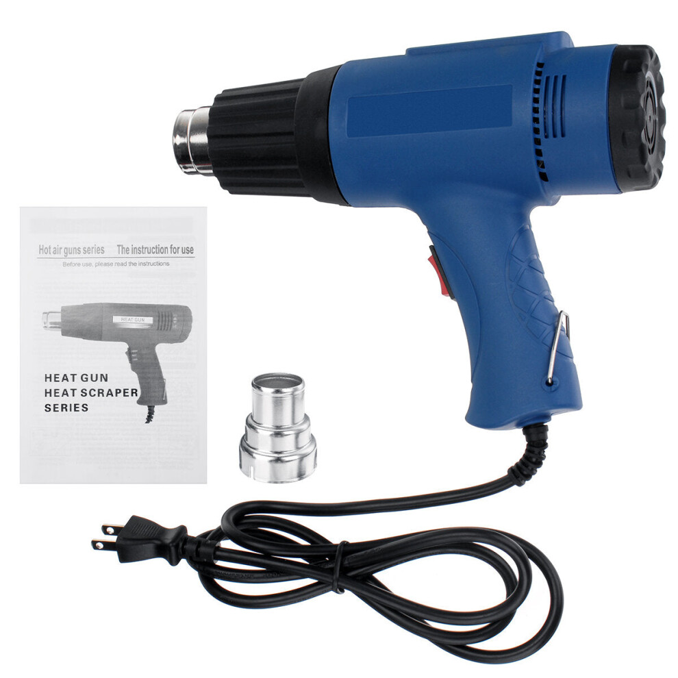 (Blue) 2000W Heating Machine Heat Hot Air Machine Dual Temperature + 1 Nozzles
