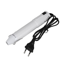 (EU Plug, White Shell + White Mouth) Mini Hot Air Gun Soft Ceramic Heat Shrinkable Sheet Quick Setting Tool Rubber Stamp Diy Convex Powder